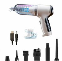 3-in-1 Handheld Portable Mini Vacuum Cleaner | Cordless Blower for Car, USB Rechargeable | High-Power Wireless Cleaner | Washable HEPA Filter, Long Battery Life (RED)