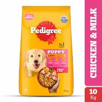 Pedigree Puppy Chicken & Milk Dry Dog Food Net Qty: 1 pack (10 kg) 