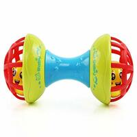 Vibgyor Vibes™ Attractive Colourful Vibgyor Vibes Non Toxic Dumbell Rattle for Kids with Jingling Ball for Babies, Toddlers, Infants, Child pack of 1