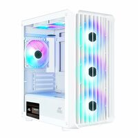 Ant Esports 205 Mini 6F Mini-Tower Computer Case/Gaming Cabinet - White | Support Micro-ATX, Mini-ITX | Pre-Installed 6 ARGB Fans