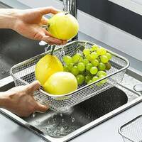 Stainless Steel Stainless Steel Air Fryer Basket for Storage Basket  (Pack of 1)