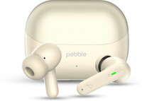 Pebble BlissBuds Ace Deep Bass Clear Sound, ANC, ENC with Quad Mic, Low latency Mode Bluetooth Gaming  (Gold, In the Ear)