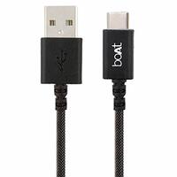 boAt Type-C A400 | Type-C to USB A 2 Mtrs USB Cable| 3A Fast Charging & 480mbps Data Transmission | Compatible for all Smartphones & Tablets (Black), 2M
