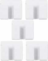 DSNS Hot Sale Wall Mounted Adhesive Remote Control Stand Mobile Phone Holder Bracket Mobile Wall Mount for charging Organizer Case for All Smartphones, Phone Charger |Pack OF 5 White Mobile Holder