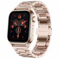 Fire-Boltt Rise Luxe Stainless Steel Luxury, 47mm (1.85) Display Bluetooth Calling, Rotating Crown, AI Voice Assistant, 120 Sports Modes, Neon UI, Stainless Steel Straps, SpO2 (Rose Gold)