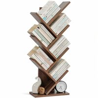 ABOUT SPACE Book Shelf for Home - 7 Tier Tree Shaped Book Rack for Study Room DIY Wooden Display Cabinet 