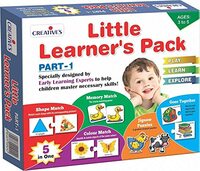 Creative's Little Learner's Pack Part-1 | Early Leaning Kits | Colour, Shape & Memory Match, Jigsaw Puzzles, Goes Together | Play & Learn Game for Kids | Children Language Skills | Ages 3 & Up