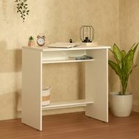 Green Soul Seine Study Table for Home, 2.5ft Wide, Compact Design, Under-Desk Storage Shelf, IS-3087 Engineered Wood, Computer/Writing Desk Adults & Students, White, 3 Year Warranty