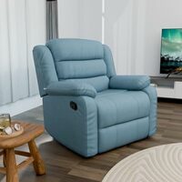 Da URBAN® Paradise Puffy Velvet Recliner for Head Support & Leg Relaxation Lounge Chair (Blue)