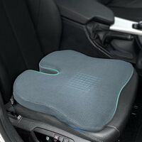 Amazon Basics Foam Car Seat Cushion with U-Shape Cut-Out | Portable Anti-Slip Seat Pad for Car, Office & Home Use | Breathable Mesh Cover (Grey) | 45 x 47 x 7.5 CM