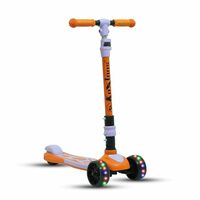 Scooter for Kids 6-12 with LED Wheels - Adjustable Height, Foldable Skate Scooter, No Assembly Required - Safe & Durable, Ideal for Boys & Girls, Up to 60kg | AzureOrange