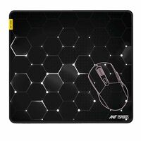 Ant Esports Hexa Mouse Pad 260X210X3mm Anti-fray Stitching, Waterproof Surface & Non-Slip Rubber Base Stitched Edges Gaming Mouse Mat for Laptop, Compatible with Laser and Optical Mice – Black Hexagon