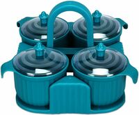 4 jar dryfruit set/candy, chocolate, snacks storage jar, masala jar set for home and kitchen 1 Piece Spice Set (Plastic)