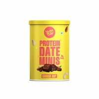 Yogabar Protein Date Minis Bites Choco Dip – 3g Protein Each - Chocolate Coated Nuts & Dates – Made with Dates, Almonds, Cashews, Pista - 200g Pack (10 x 20g)