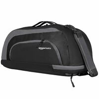 Amazon Basics Polyester Gym Duffle Bag with Shoe Compartment | 3-in-1 Versatile Bag for Gym, Travel, and Sports | Detachable Shoulder Strap | for Men & Women | 31L (Black Grey)