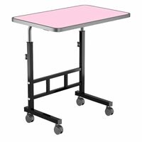 TEKCOOL Multi-Purpose Laptop Table, Study Table| Bed Table| Adjustable Height, Portable for Office, Work Form Home | DIY Table, Easy to Assemble, Engineered (Pink)