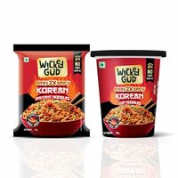 WickedGud Fiery 2X Spicy Korean Noodles Combo | Whole Wheat | No Maida | No Palm Oil | Veg | Pack of 2