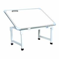 YAJNAS Writable Whiteboard & Laptop Table | Portable Study Desk & Lap Desk for Bed with Laptop Support | Lap Bed Table with Height Adjustable, Ideal for Home & Office Presentation - (16 x 24, White)