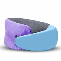 Billebon Memory Foam Neck Pillow with Cooling Gel, Snake Shape Travel Pillow with Snap Button, Neck Rest for Travelling & Flight Travel, Ergonomic Support for Comfort & Pain Relief (Black)