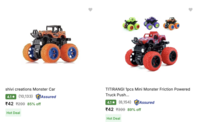 Mini Monster Truck Push and Go Toy For Kids At Rs.42