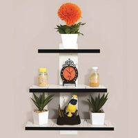 Dime Store Engineered Wood Wall Shelf Home Decor Items,Glossy Finish,Set of 1,White