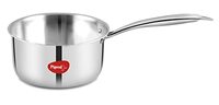 Pigeon Elite Stainless Steel Triply Sauce Pan 14 Cm, Gas Stove and Induction Compatible for Fast Cooking 
