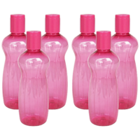Princeware Pet Plastic Water Bottle - Pink, Aster, L3021X6 PK, 500 ml (Set of 6)