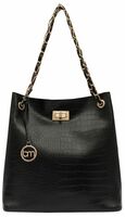 Bagsy Malone Bucket Shaped Tote Bag (Croco Black1)