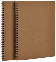 amazon basics Dot Grid Notebook, 100 Pages, A4 Size (8.5x11 inches), Dotted Pattern 5MM, Kraft Cover, Pack of 2
