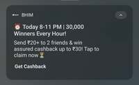 Send 20+ to 2 friends & win assured cashback up to ₹30 | Today 8-11 PM 
