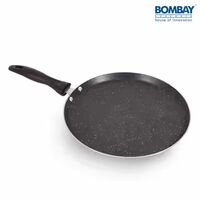 Zepto : Bombay Kookware Aluminium Non-Stick Dosa Tawa - 24 cm Diameter | Maroon Marble Finish