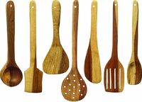 A1 Non chemical wooden hygienic kitchen tool set of 7 Kitchen Tool Set (yellow, brown)