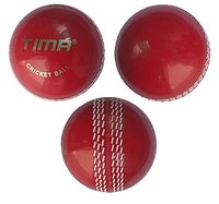 TIMA Sports Fun Poly Hard Synthetic Red Cricket Ball (Red Pack of 3)
