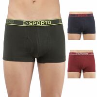 sporto Macho Super Combed Cotton 4-Way Strech Mini Trunk Pack of 2 (Colour May Vary)