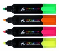 BAMBALIO Bright Fluorescent 4 Assorted Colours Hilighter - Pack of 8 Pcs (4 colours x 2)