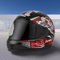 Riybro Full Face ISI Marked High Material with Adjustable strap for Men & Boy Riding Motorbike Helmet (BLACK-RED)