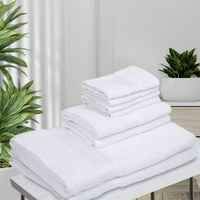 Kopa [8Pc] Quick Dry 100% Cotton Soft Terry Towel -2Pc Bath, 2Pc Hand, 4Pc Face(D'Ross) Solid-Multi