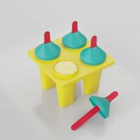 Clazkit Plastic 4 Cavity Reusable Ice Pop Makers, Homemade Popsicle/Frozen Ice Cream/Kulfi Candy