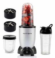 NutriPro Juicer Mixer Grinder - Smoothie Maker - 500 Watts (3 Jars & 2 Blades, Silver) - 2 Year Warranty