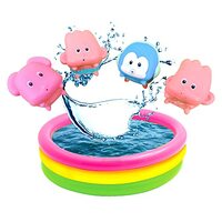 PoPo Toys for Baby - 4 Pcs Bathtub Toys | Toddler Baby Bathtub | Bathing Squeeze Bath Toys | Non-Toxic | Fill with Water & Sprinkler Too | Pichku Toy