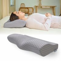 Cervical Pillow | 2 Years Warranty | Ventilated Cooling Gel Memory Foam Orthopedic Pillow Neck Support Pillow for Sleeping, Neck & Shoulder Pain | Contour - Pack of 2 | Grey Jacquard Cover