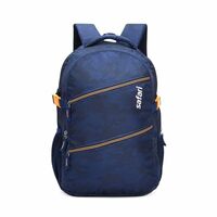 Safari Omega Plus 30L Casual Laptop Backpack, 2 compartments, Raincover, Organizer, Full body print, Bottle holder, Front pockets Color- Blue