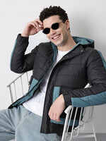 Buy Mast & Harbour Contrast Panel Hooded Padded Jacket - Jackets for Men 33548452 | Myntra