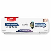 Ionstar 1.5 Ton 3 Star Dual Inverter Split AC - | Copper Coil | 30% More Cooling 5150 Watts Capacity | 6-1 Flexi Modes | Heavy Duty Indoor | Blue Fin | Auto Self Clean - Diagnosis| IN153S-25ME5190-NL