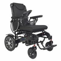 Foldable Electric Wheelchair for Seniors | Lightweight, Anti-Tipper Wheels, Flip-Up Armrests, Reliable Side Brake (Alu ProMax Black)
