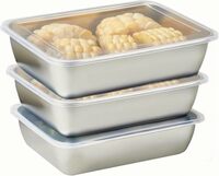 VEEKAYLON Durable Rectangular Stainless Steel Pan with Lid, Multi-Purpose Food Storage Container for Oven for Baking, Cooking Pan and Kitchen Use 1 Pciece 