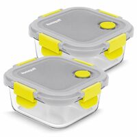 Home Puff Borosilicate Glass Lunch Box Set (2 × 320 ml) at ₹459 on Amazon Use Coupon