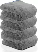 Auto Hub Microfiber Cloth for Car - 600 GSM (30x40 CM) Car Cleaning Cloth, Thick Plush, Lint Free, Streak Free Microfiber Cloth for Bike & Car Washing & Drying Pack of 4-Grey 
 