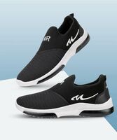 FK-MEXICO Black Dailywear Sports Sneakers Slip On Sneakers For Men (Black, White)