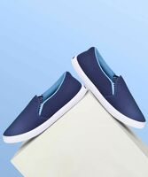 FK-FITMAN Blue Lightweight Walking Sneakers Slip On Sneakers For Men (Blue, White)